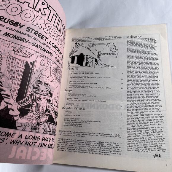 Comic Media #9 - 1973 UK Comic Zines Modesty Blaise Issue Peter O'Donnell Rare - Picture 3 of 10